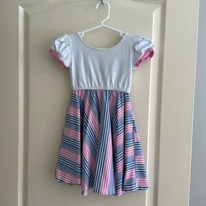 OmiJo size 5 Candy Stripe Empire Dress- VGUC- wash wear